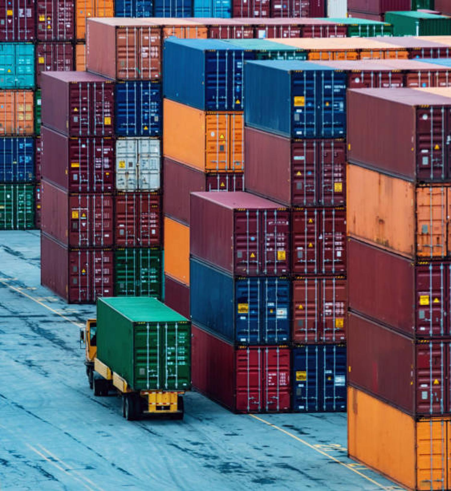 Cargo ship on the sea.